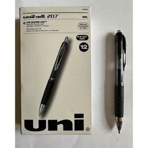 New Signo 207 Gel Pen 12 Pack, 0.38mm Ultra Micro Black Pens, Gel Ink Pens